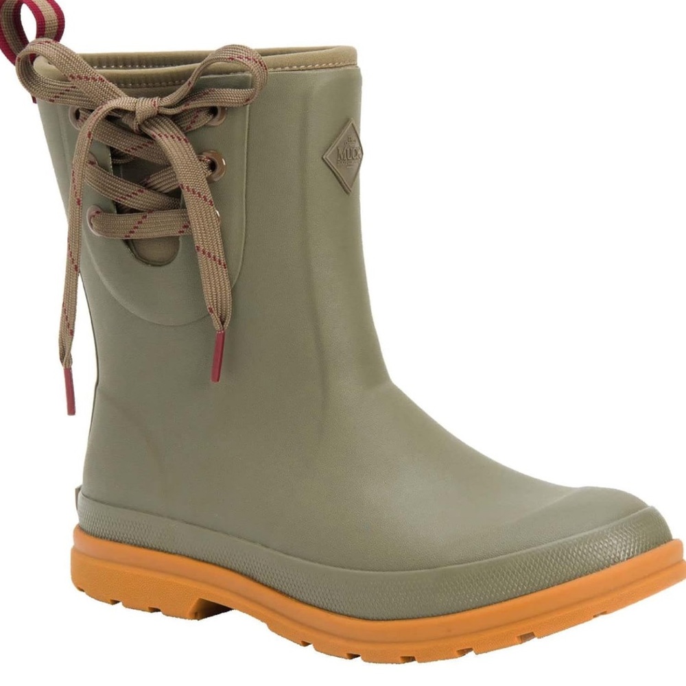 Muck Olive Green Lace-Up Rain Boot